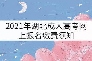 2021年湖北成人高考網(wǎng)上報名繳費須知