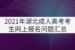 2021年湖北成人高考考生網(wǎng)上報(bào)名問題匯總