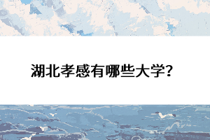 湖北孝感有哪些大學(xué)？