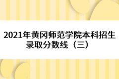 2021年黃岡師范學院本科招生錄取分數線（三） 