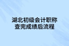 湖北初級會計職稱查完成績后流程