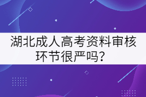 湖北成人高考資料審核環(huán)節(jié)很嚴(yán)嗎？
