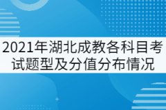 2021年湖北成教各科目考試題型及分值分布情況