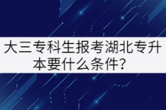 大三?？粕鷪?bào)考湖北專升本要什么條件？