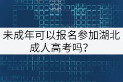 未成年可以報名參加湖北成人高考嗎？