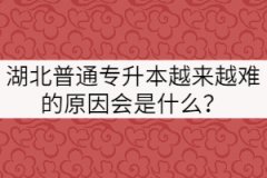 湖北普通專升本越來越難的原因會(huì)是什么？