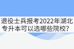 退役士兵報(bào)考2022年湖北專升本可以選哪些院校？