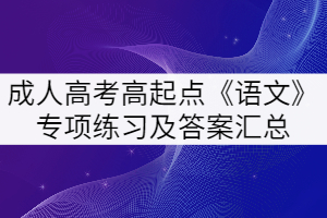 2021年湖北成人高考高起點《語文》專項練習及答案匯總