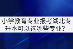 小學(xué)教育專業(yè)報(bào)考湖北專升本可以選哪些專業(yè)？