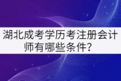 湖北成考學(xué)歷考注冊會計師有哪些條件？