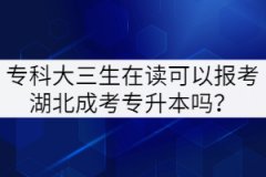 專科大三生在讀可以報考湖北成考專升本嗎？