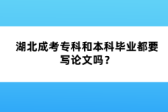 湖北成考專科和本科畢業(yè)都要寫論文嗎？