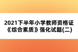 2021下半年小學(xué)教師資格證《綜合素質(zhì)》強化試題(二)