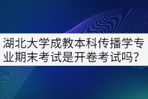 湖北大學成教本科傳播學專業(yè)期末考試是開卷考試嗎？