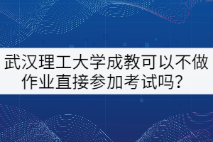 武漢理工大學(xué)成教可以不做作業(yè)直接參加考試嗎？