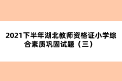 2021下半年湖北教師資格證小學綜合素質(zhì)鞏固試題（三） 