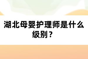 湖北母嬰護理師是什么級別？