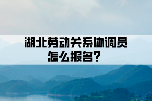 湖北勞動關系協(xié)調員怎么報名？