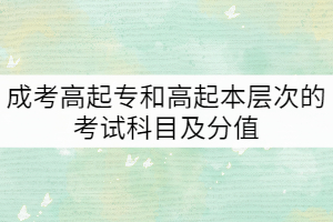 成考高起專和高起本層次的考試科目以及分值是怎樣的？