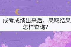 成考成績(jī)出來后，錄取結(jié)果怎樣查詢？