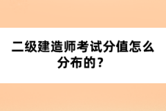 二級(jí)建造師考試分值怎么分布的？