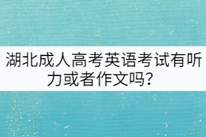 湖北成人高考英語考試有聽力或者作文嗎？