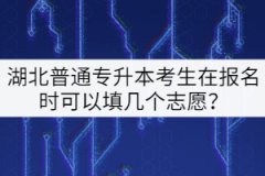湖北普通專升本考生在報名時可以填幾個志愿？