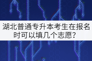 湖北普通專升本考生在報(bào)名時(shí)可以填幾個(gè)志愿？