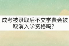 成考被錄取后不交學(xué)費(fèi)會被取消入學(xué)資格嗎？