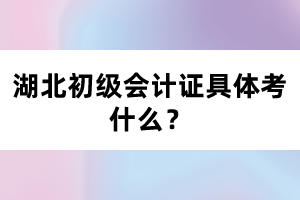 湖北初級會計證具體考什么？