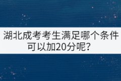 湖北成考考生滿足哪個條件可以加20分呢？