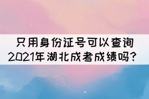 只用身份證號(hào)可以查詢(xún)2021年湖北成考成績(jī)嗎？