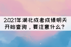 2021年湖北成考成績明天開始查詢，要注意什么？