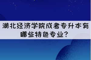 湖北經(jīng)濟(jì)學(xué)院成考專升本有哪些特色專業(yè)？