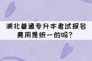 湖北普通專升本考試報名費用是統(tǒng)一的嗎？