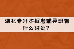 湖北專升本報輔導(dǎo)班對自己有什么好處？