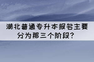 2022年湖北普通專升本報名主要分為那三個階段？