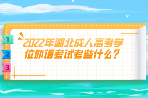 2022年湖北成人高考學(xué)位外語(yǔ)考試考些什么？