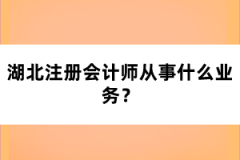 湖北注冊(cè)會(huì)計(jì)師從事什么業(yè)務(wù)？