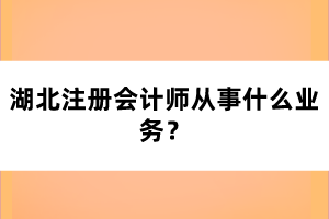 湖北注冊會計(jì)師從事什么業(yè)務(wù)？