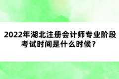 2022年湖北注冊會計師專業(yè)階段考試時間是什么時候？