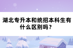 湖北專升本和統(tǒng)招本科生有什么區(qū)別嗎？