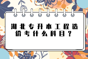 湖北專升本工程造價(jià)考什么科目？