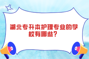 湖北專升本護(hù)理專業(yè)的學(xué)校有哪些？