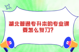 湖北普通專升本的專業(yè)課要怎么復(fù)習(xí)？