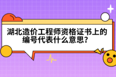 湖北造價工程師資格證書上的編號代表什么意思？