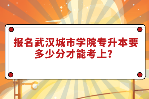 報名武漢城市學(xué)院專升本要多少分才能考上？