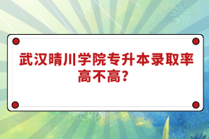 武漢晴川學(xué)院專升本錄取率高不高？