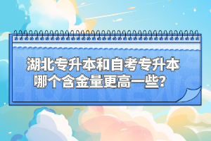 湖北專升本和自考專升本哪個含金量更高一些？