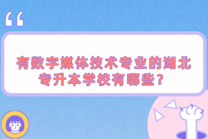 有數(shù)字媒體技術專業(yè)的湖北專升本學校有哪些？
